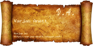 Varjas Anett névjegykártya